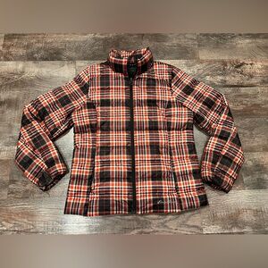 Eddie Bauer Down Puffer Plaid Winter Coat EB650 Size Medium